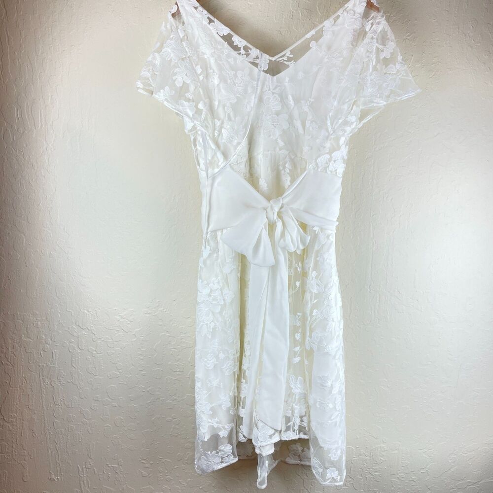 ~ Seraphine Luxe 10 Dress Nursing Lace Ivory Lined Wedding Shower Bridal Midi - Picture 4 of 15